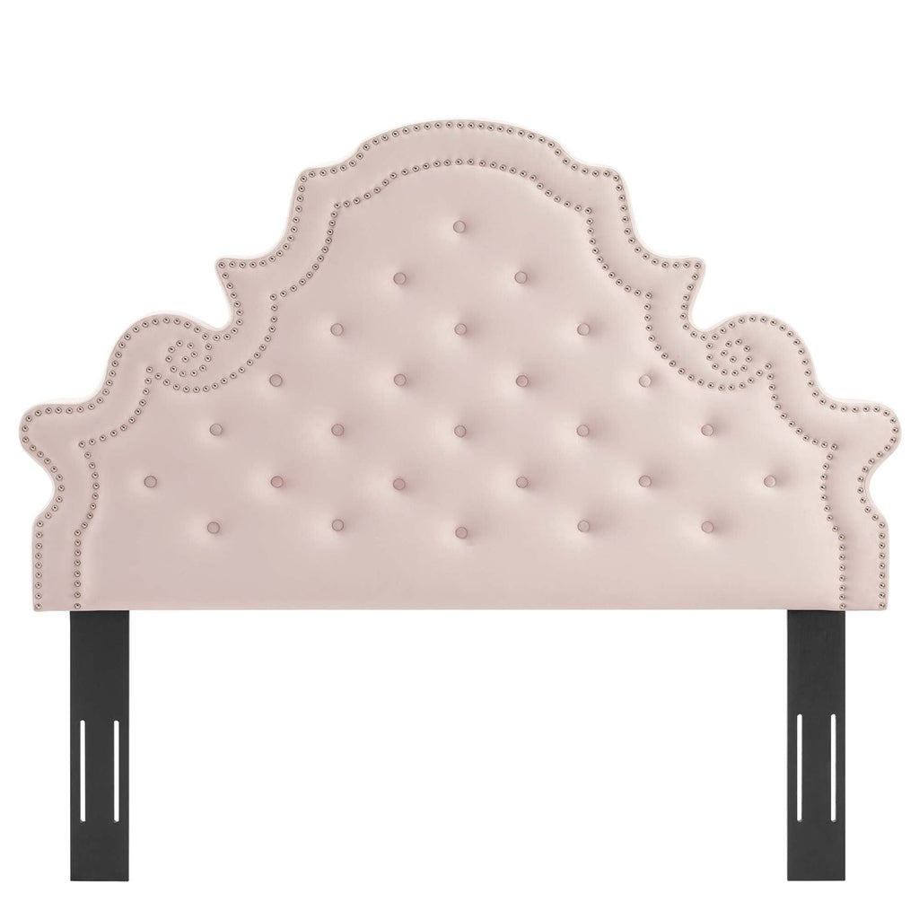 Tufted Dusty Rose Performance Velvet Twin Headboard X76411