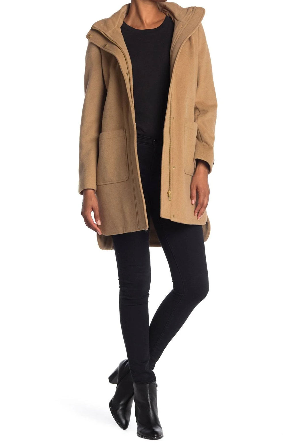 Hooded Wool Blend Coat O55380