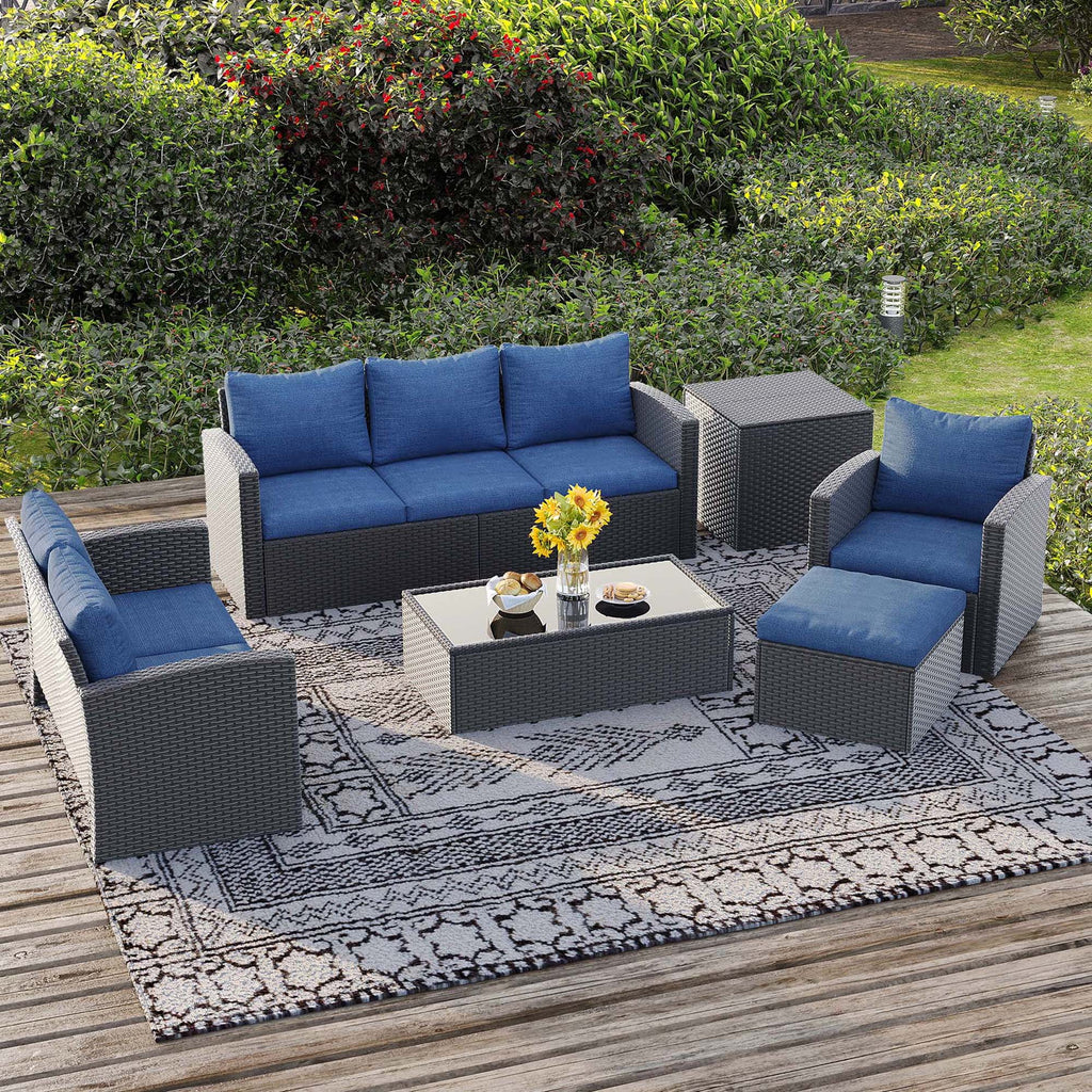 10 Pieces All Weather PE Wicker Rattan Outdoor Sectional Sofa A2609