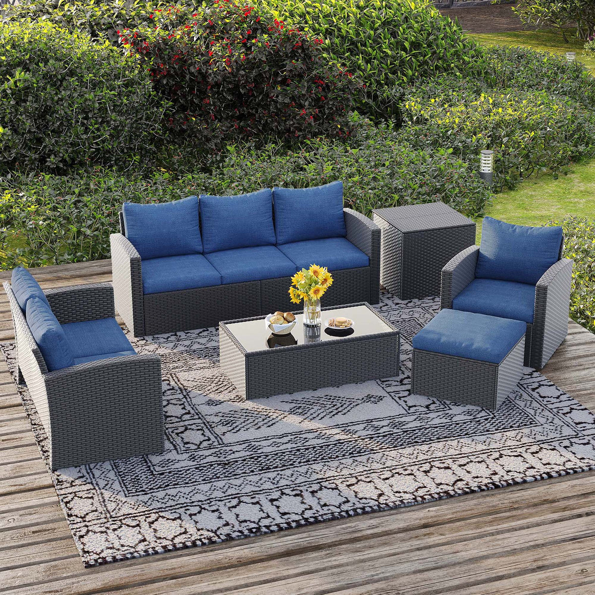10 Pieces All Weather PE Wicker Rattan Outdoor Sectional Sofa A2609