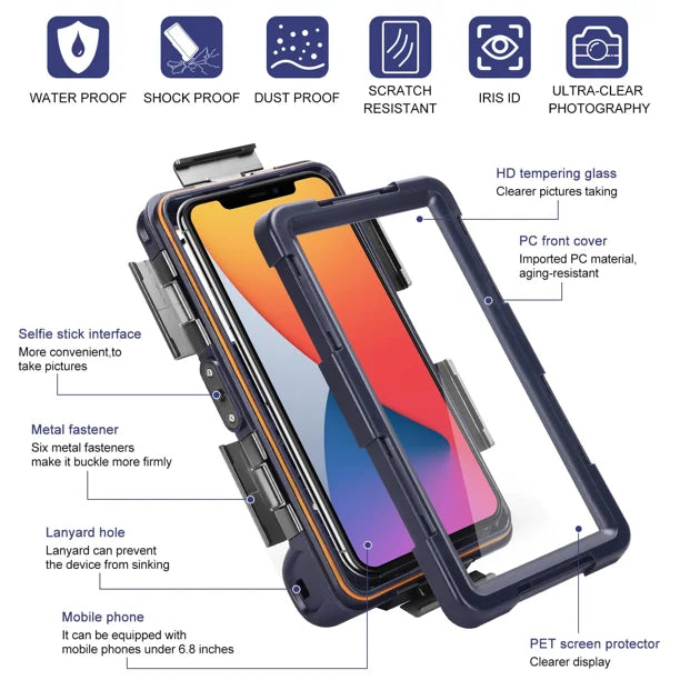 Waterproof Protective Case for Oppo Find X3 and Phones Up to 6.9 Inch D807