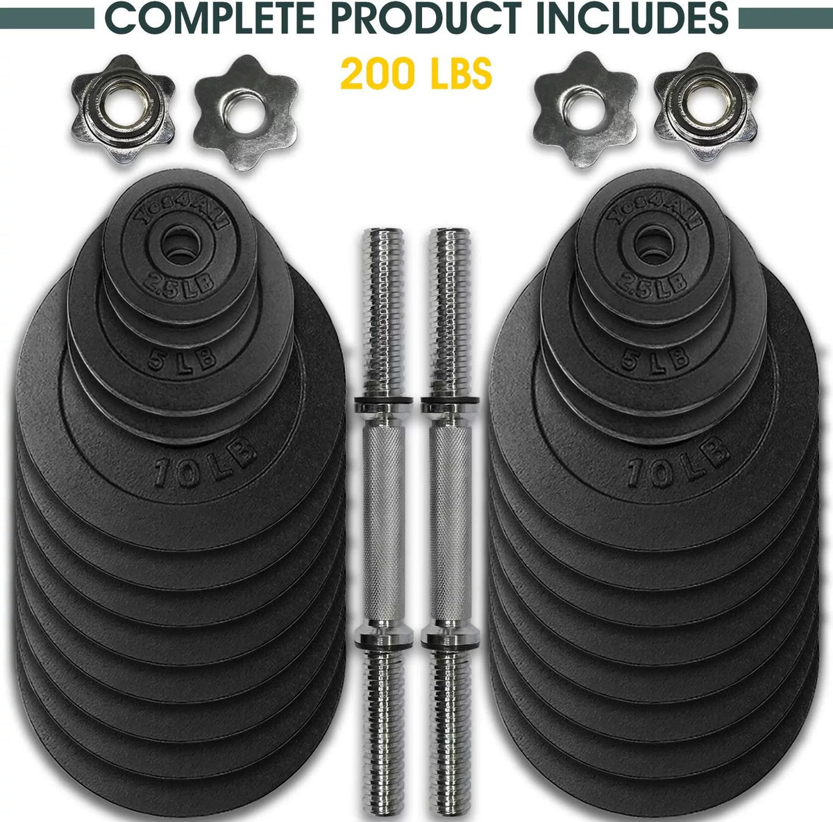 50 lbs Adjustable Cast Iron Dumbbell Set Z207447