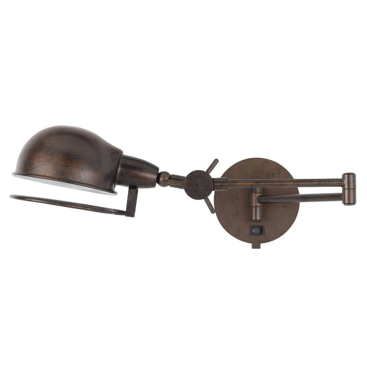 Rust Swing Arm Wall Lamp with Adjustable Shade U7343