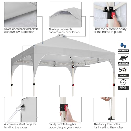 10x10 Pop Up Canopy Tent with Wheeled Bag, White X62041