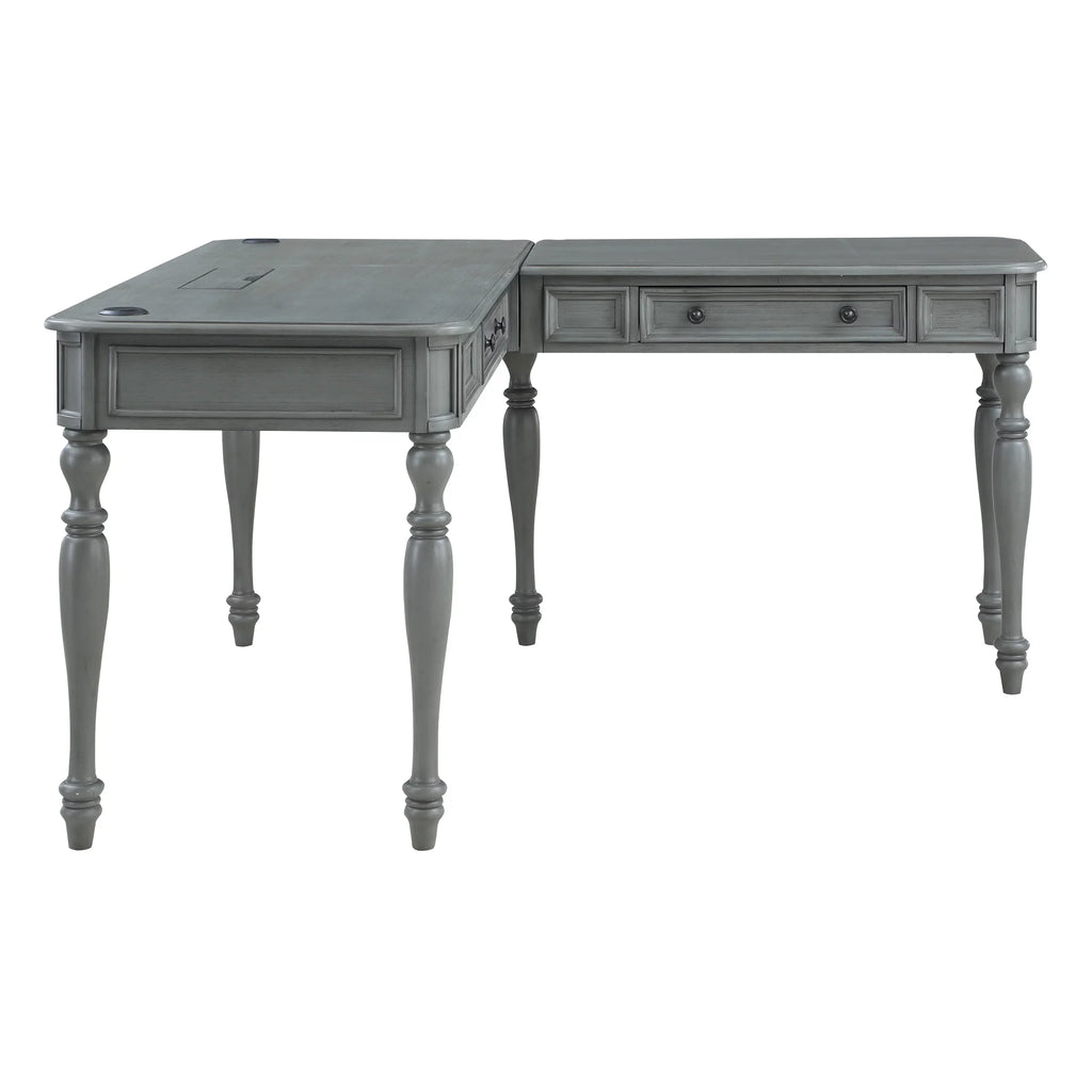 L-Shape Engineered Wood Desk with Power Z57079