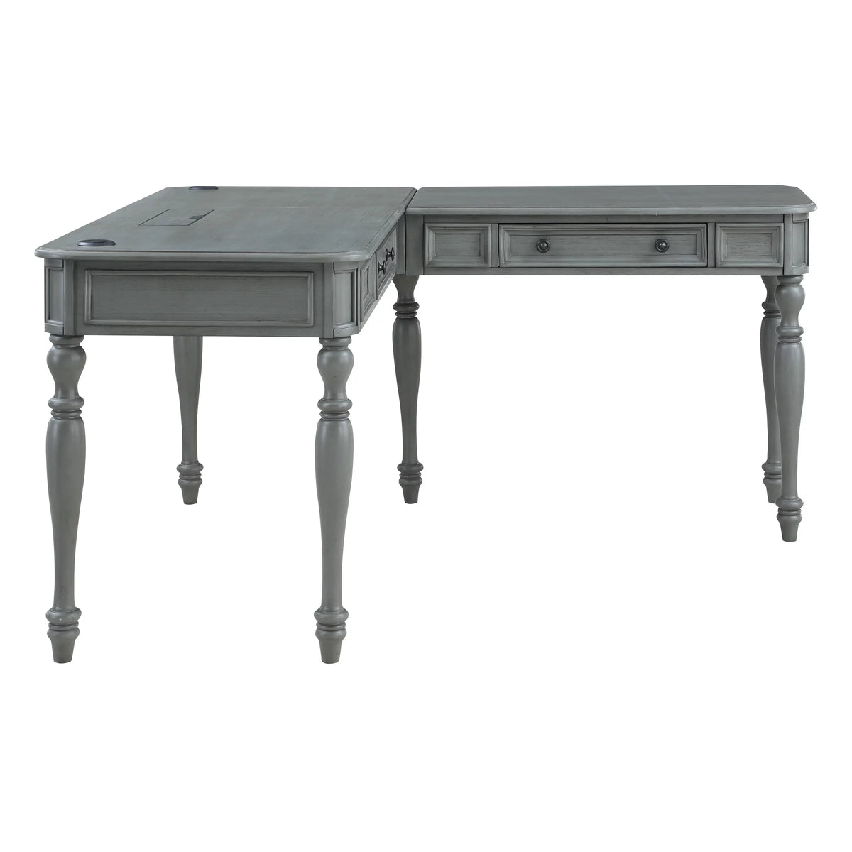 L-Shape Engineered Wood Desk with Power Z57079
