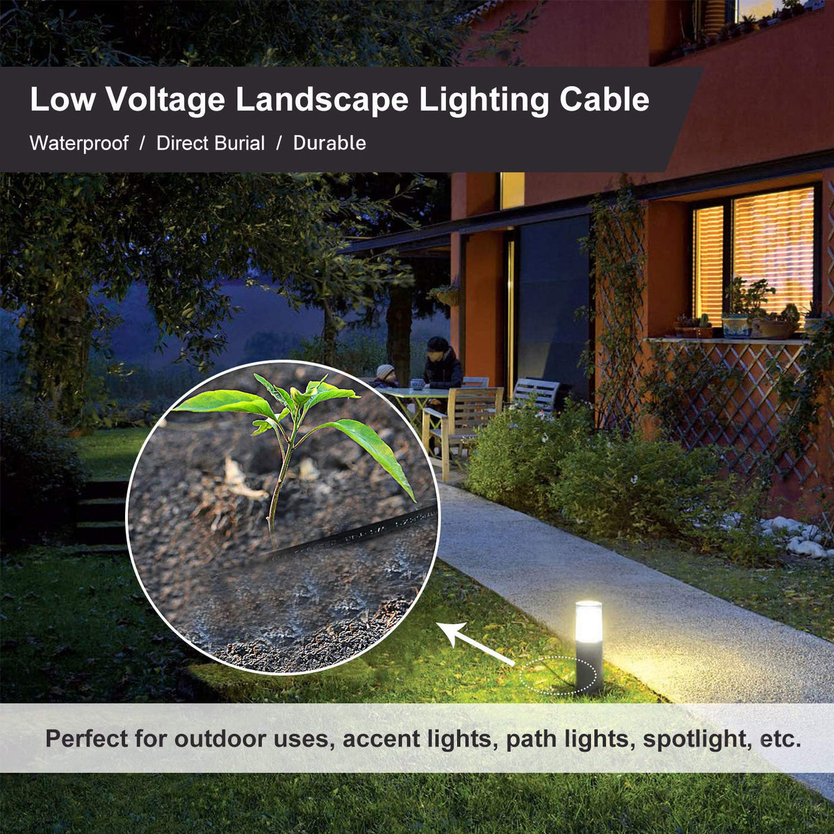 12/2 Low Voltage Landscape Lighting Cable 100 Feet V346760