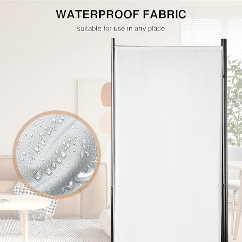 4-Panel White Privacy Screen with Support Foot V8577