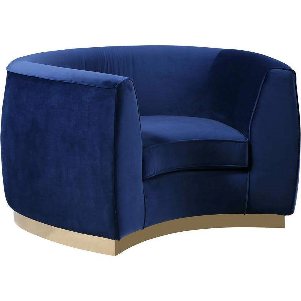 Navy and Gold Velvet Accent Chair and Chaise 2-Piece Set F412425