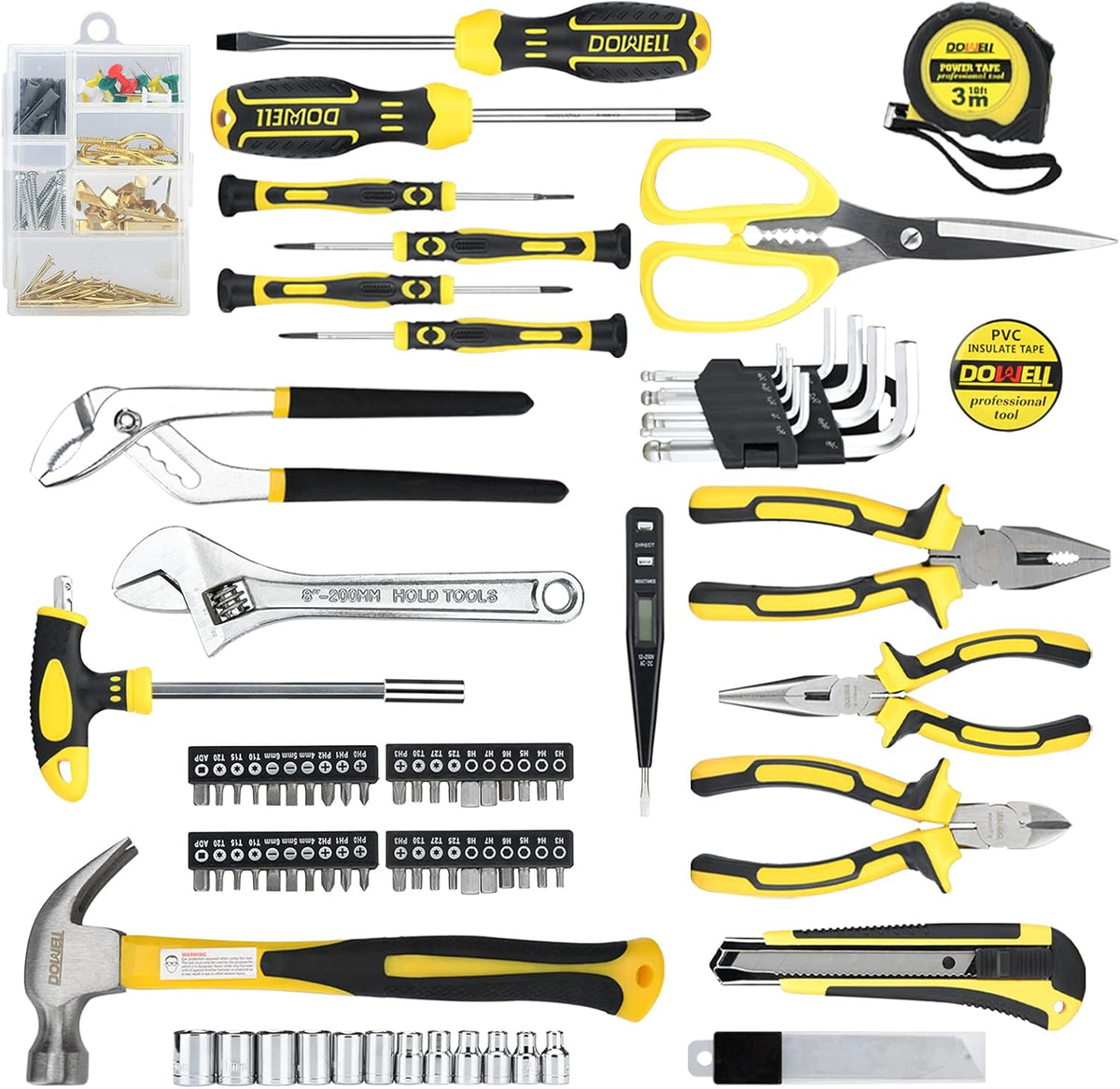 185-Piece General Hand Tool Kit with Toolbox Storage Case O6264