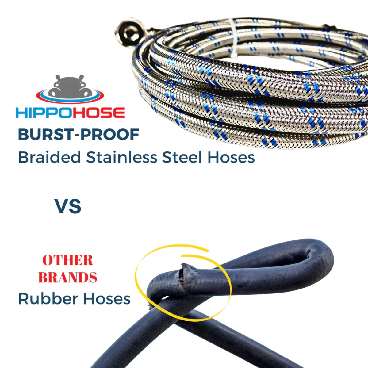 Washing Machine Hoses 4FT 2 Pack Braided Stainless Steel P39174