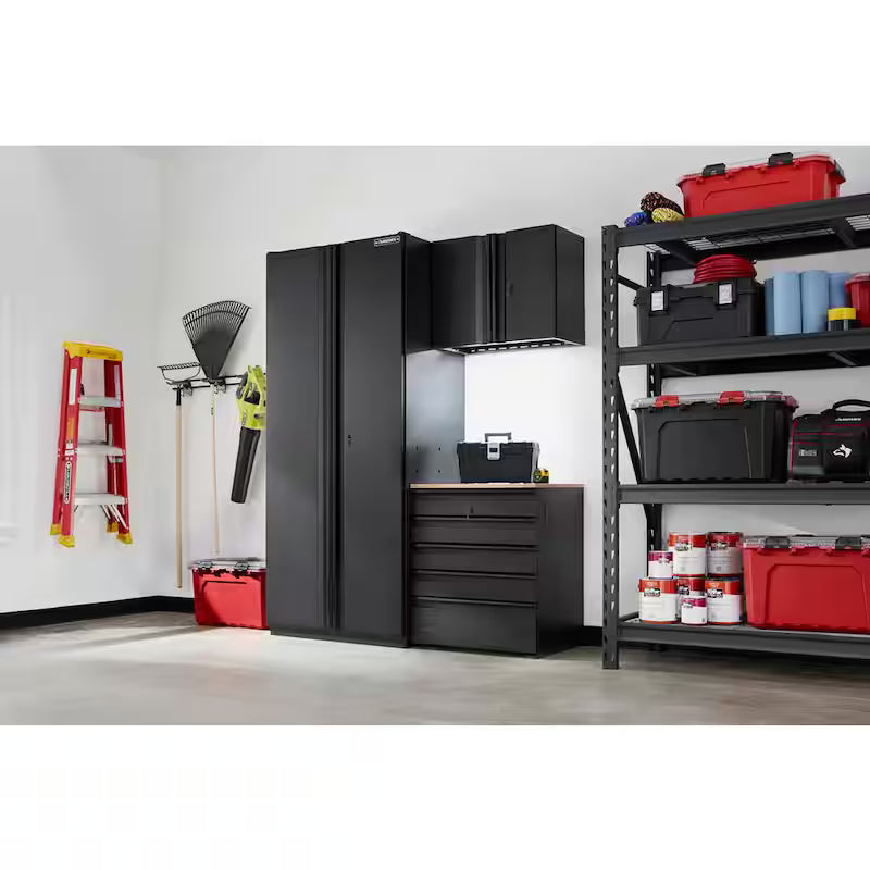 Heavy Duty Welded Steel Garage Storage System in Black U123