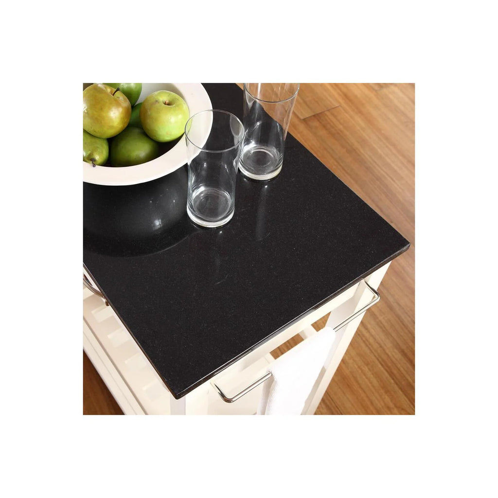 Kitchen Prep Cart White/Black T658