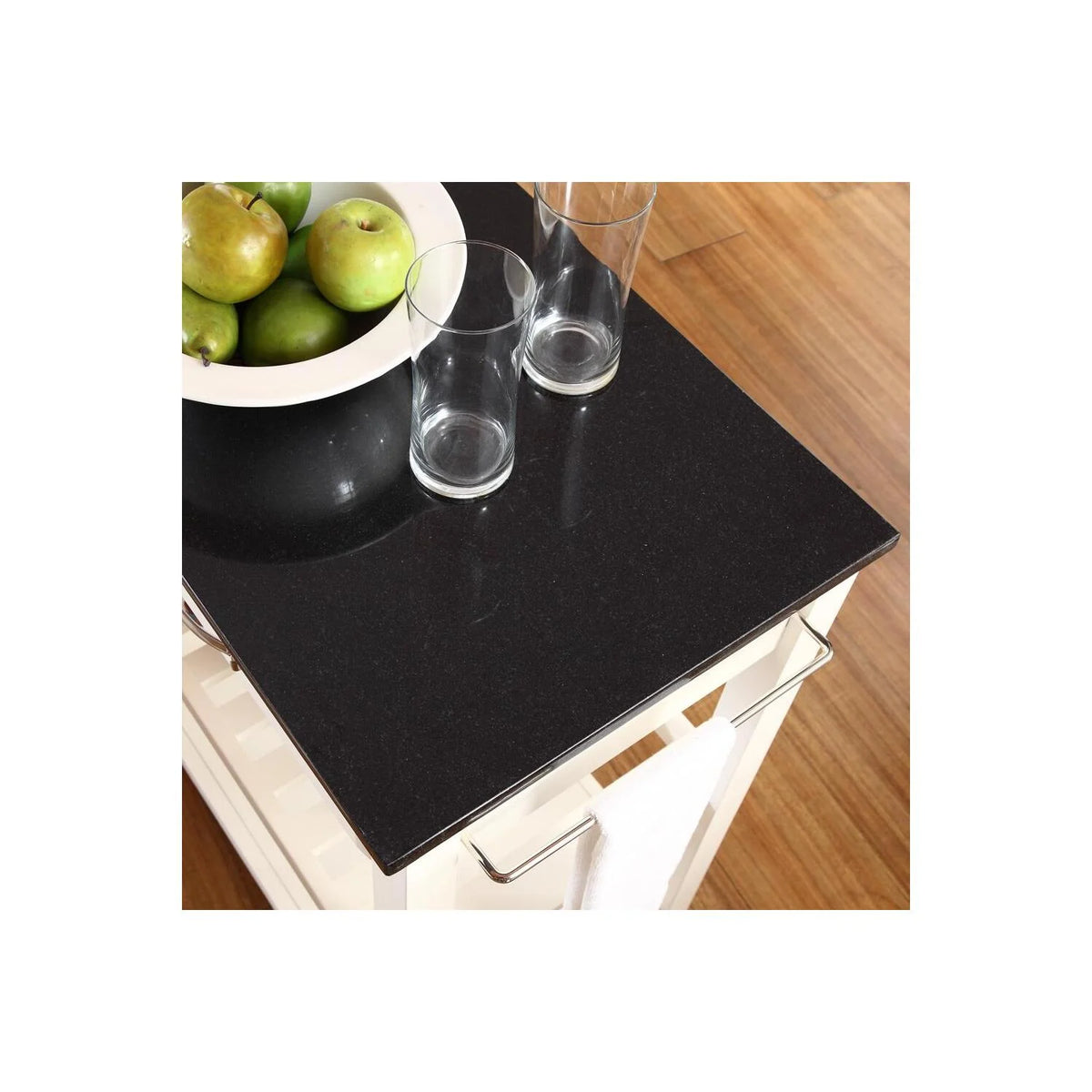 Kitchen Prep Cart White/Black T658