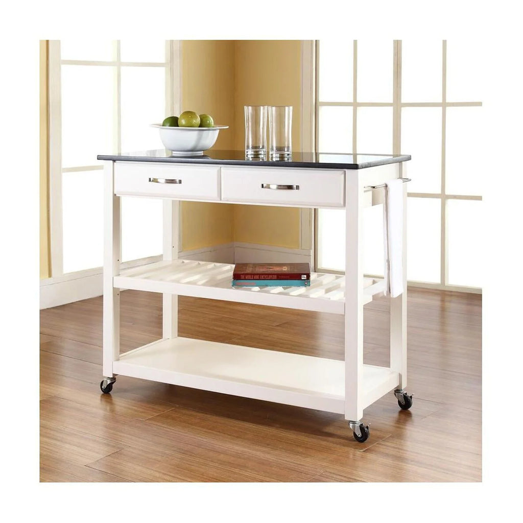 Kitchen Prep Cart White/Black T658