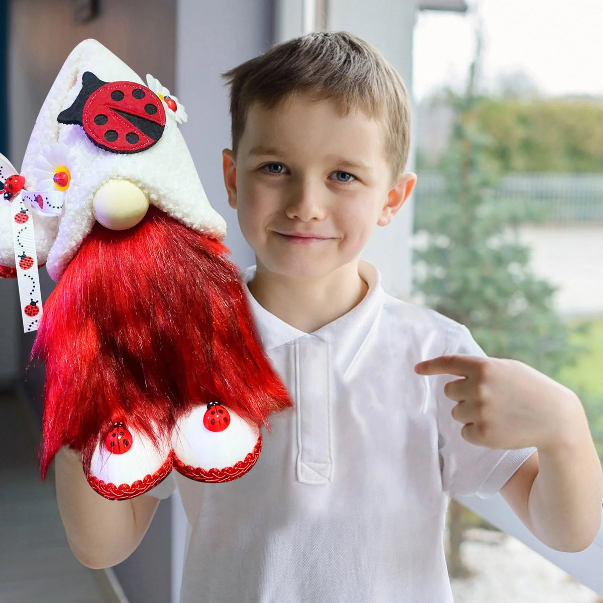 Ladybugs Daisy Big Nose Forest Elder Doll Ornament S1460
