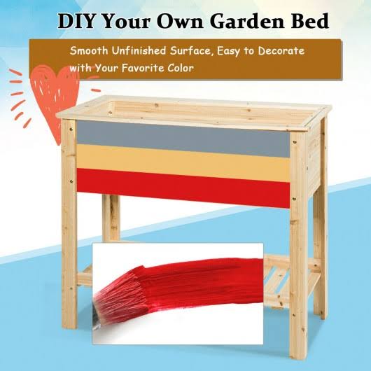 Raised Garden Bed with Storage Shelf Y89585