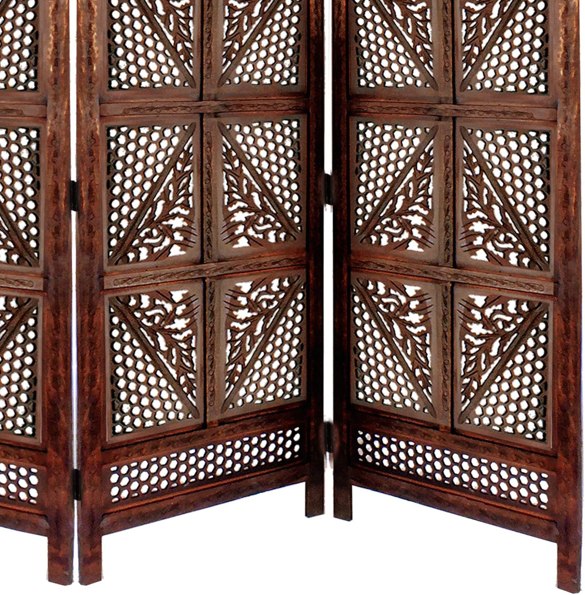 Traditional Four Panel Wooden Room Divider S159001