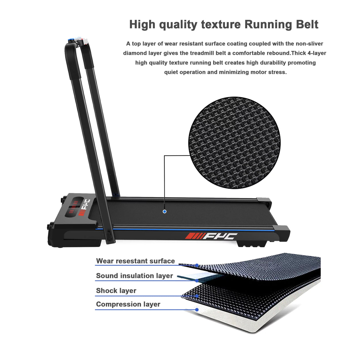 2 in 1 Under Desk Treadmill 2.5HP Blue H5381