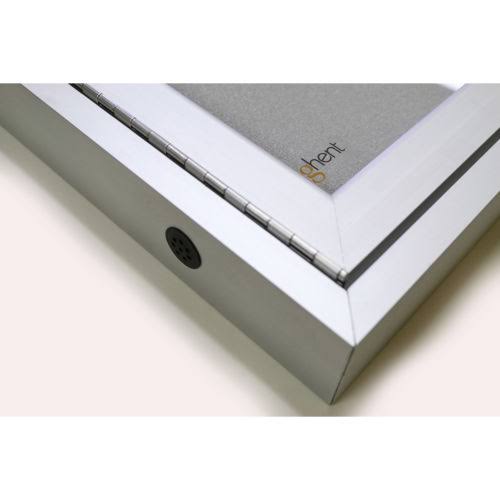 48 in. x 60 in. 2-Door Satin Aluminum Frame Enclosed Vinyl Bulletin Board F237673