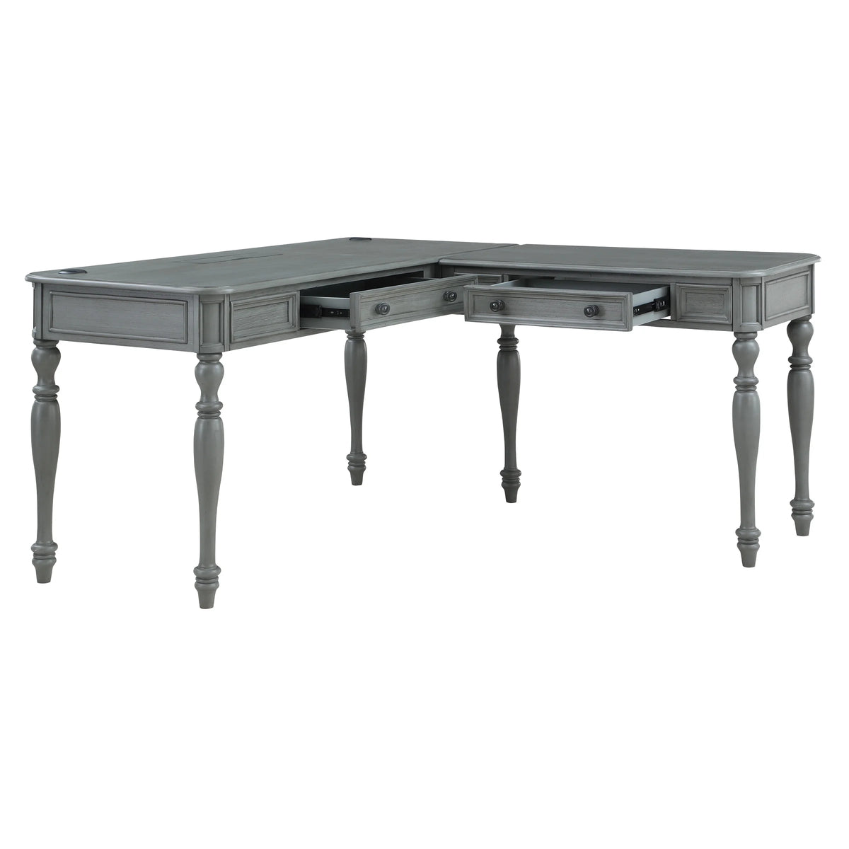 L-Shape Engineered Wood Desk with Power Z57079