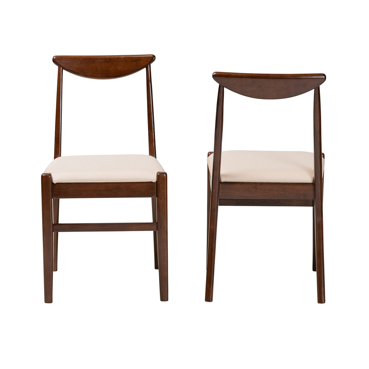 Dark Brown Wood 2-Piece Dining Chair Set A56102
