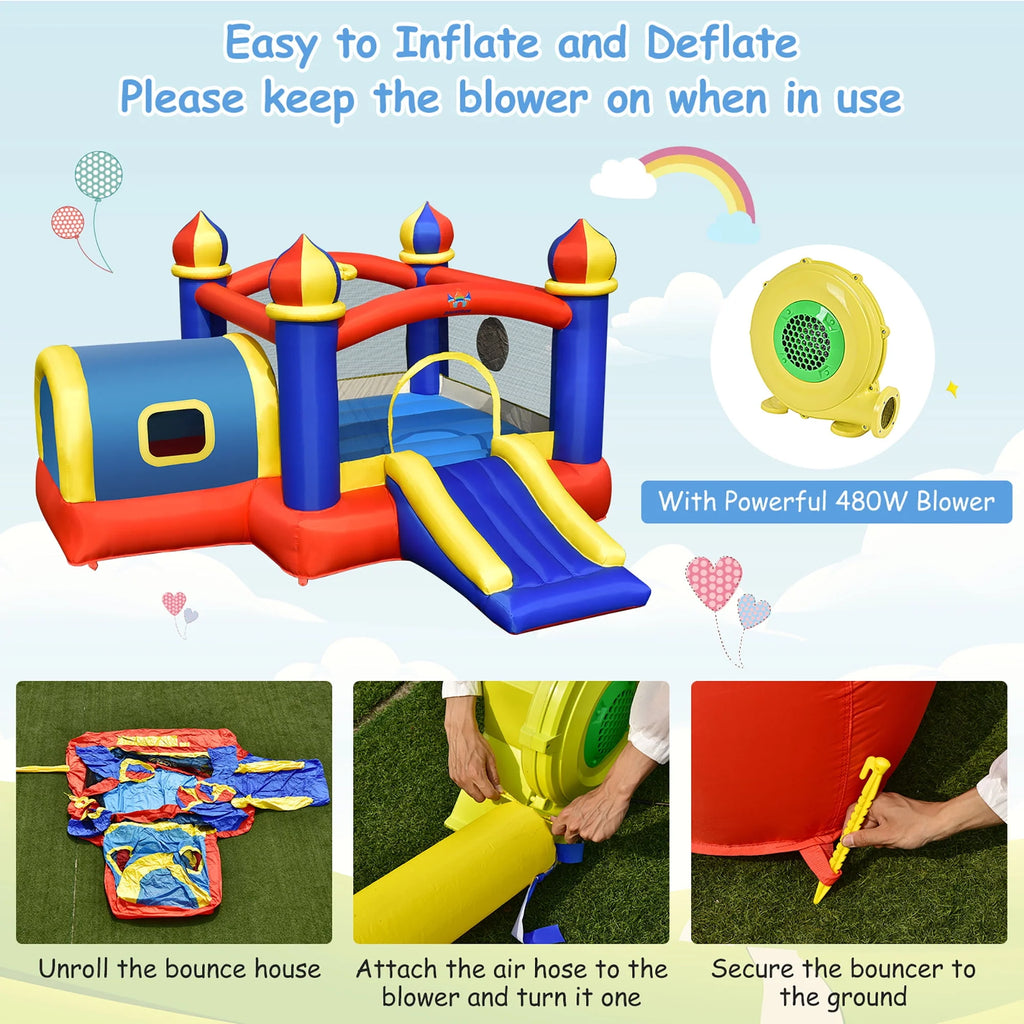 Inflatable Bounce House with Slide & Blower O3871