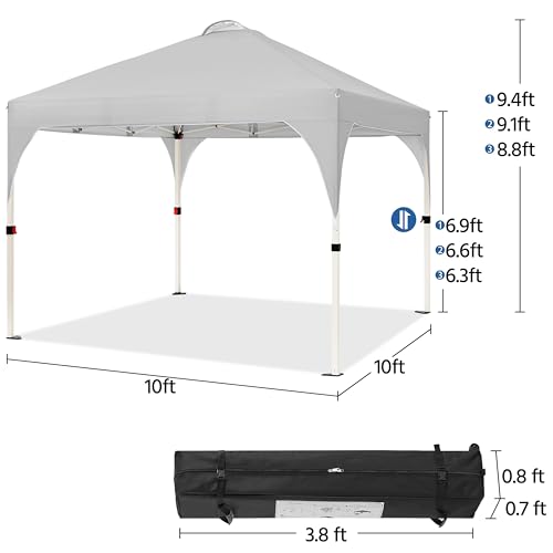 10x10 Pop Up Canopy Tent with Wheeled Bag, White X62041
