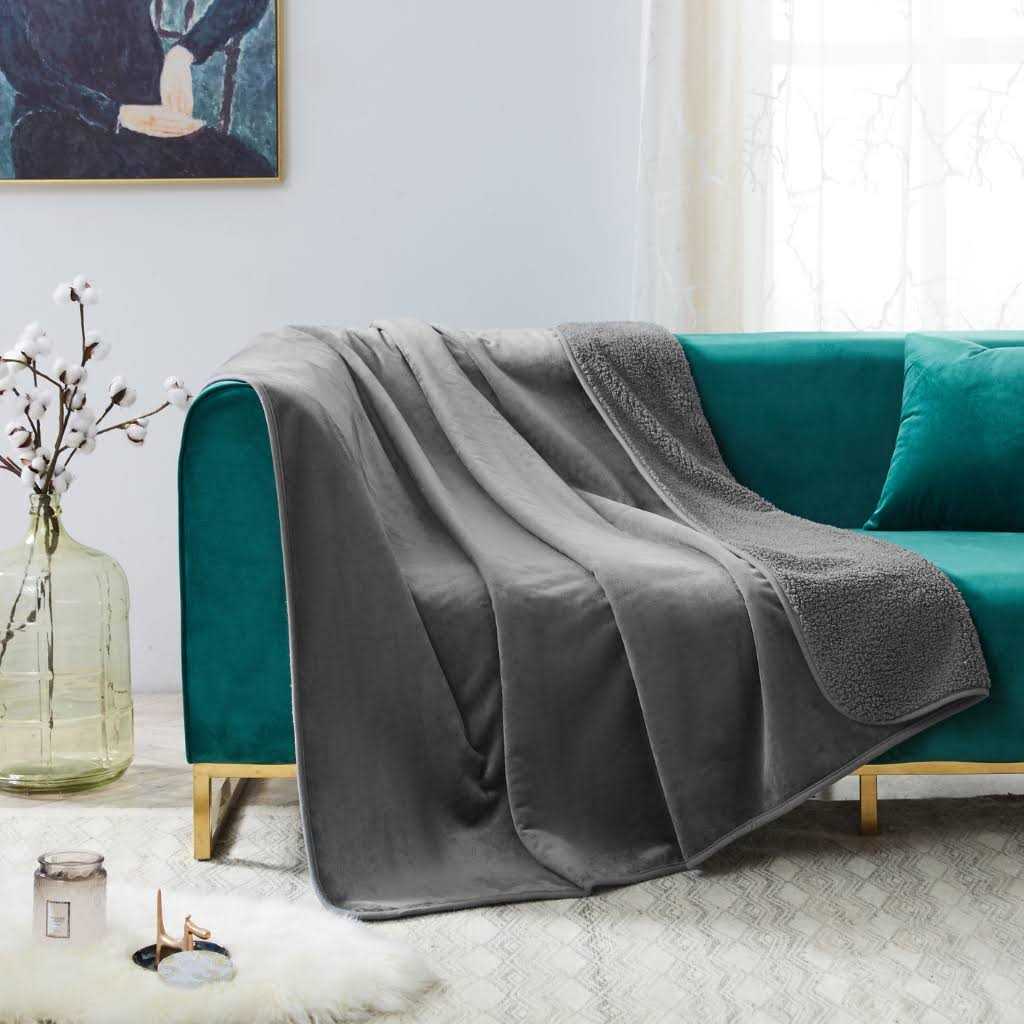 Grey Sherpa Waterproof Leakproof Dog Blanket P6297
