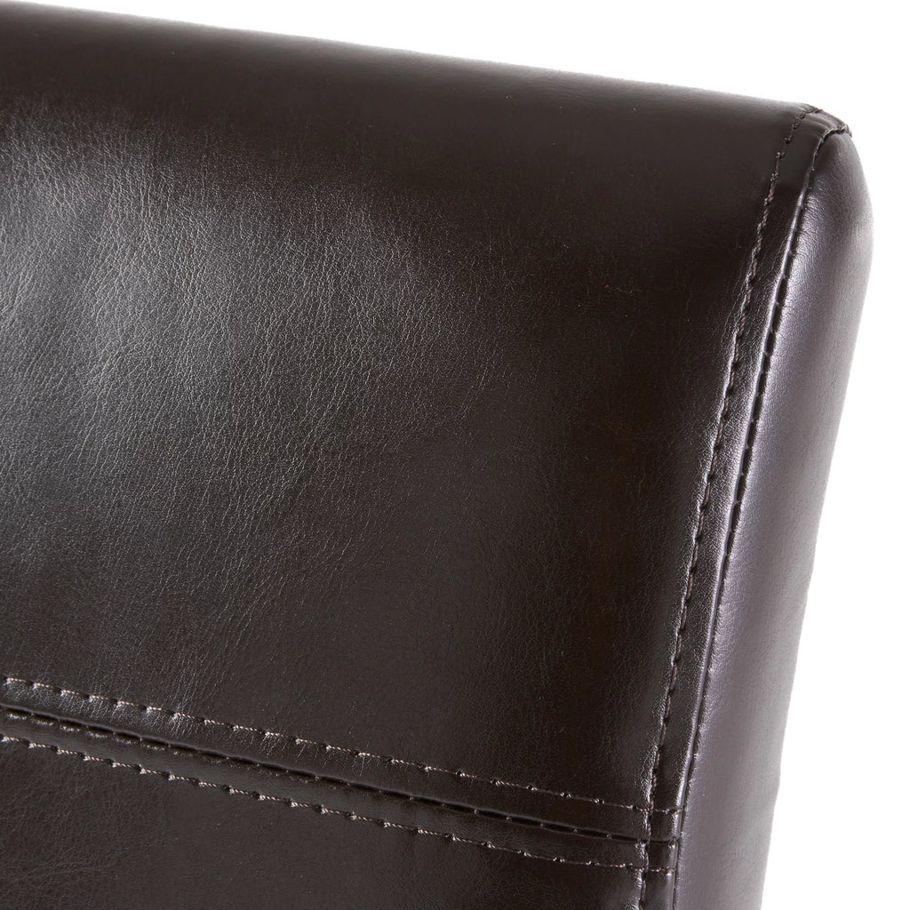 Brown Faux Leather Dining Chairs Set of 2 E837