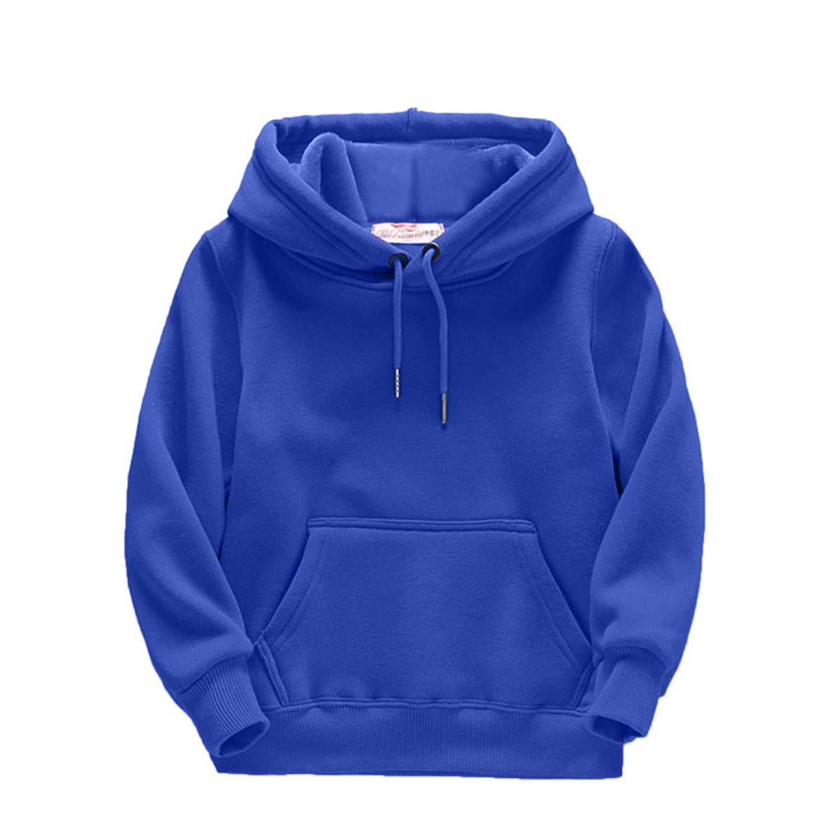 Boys Hoodies Winter Drawstring Hooded Solid Color Print Kids Pullover with Pockets (Blue) R589935