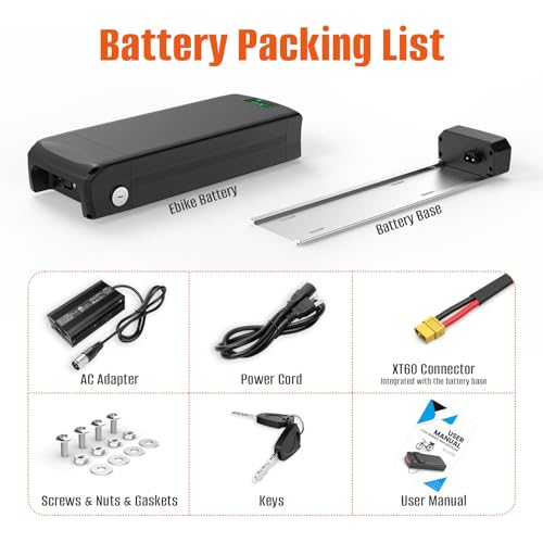 52V 72V 20AH 25AH 28.8AH Waterproof Lithium Battery with Rack K359214