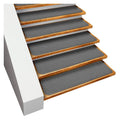 Set of 12 Skid-Resistant Carpet Stair Treads Gray K135726