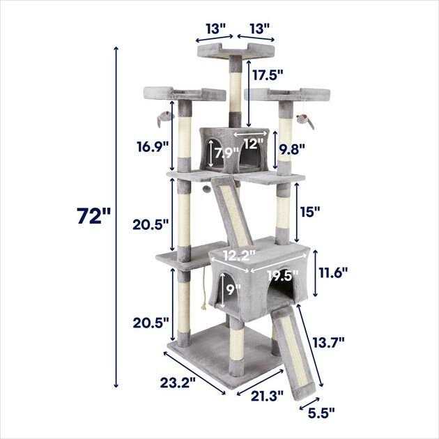 72-in Faux Fur Cat Tree Condo O1239