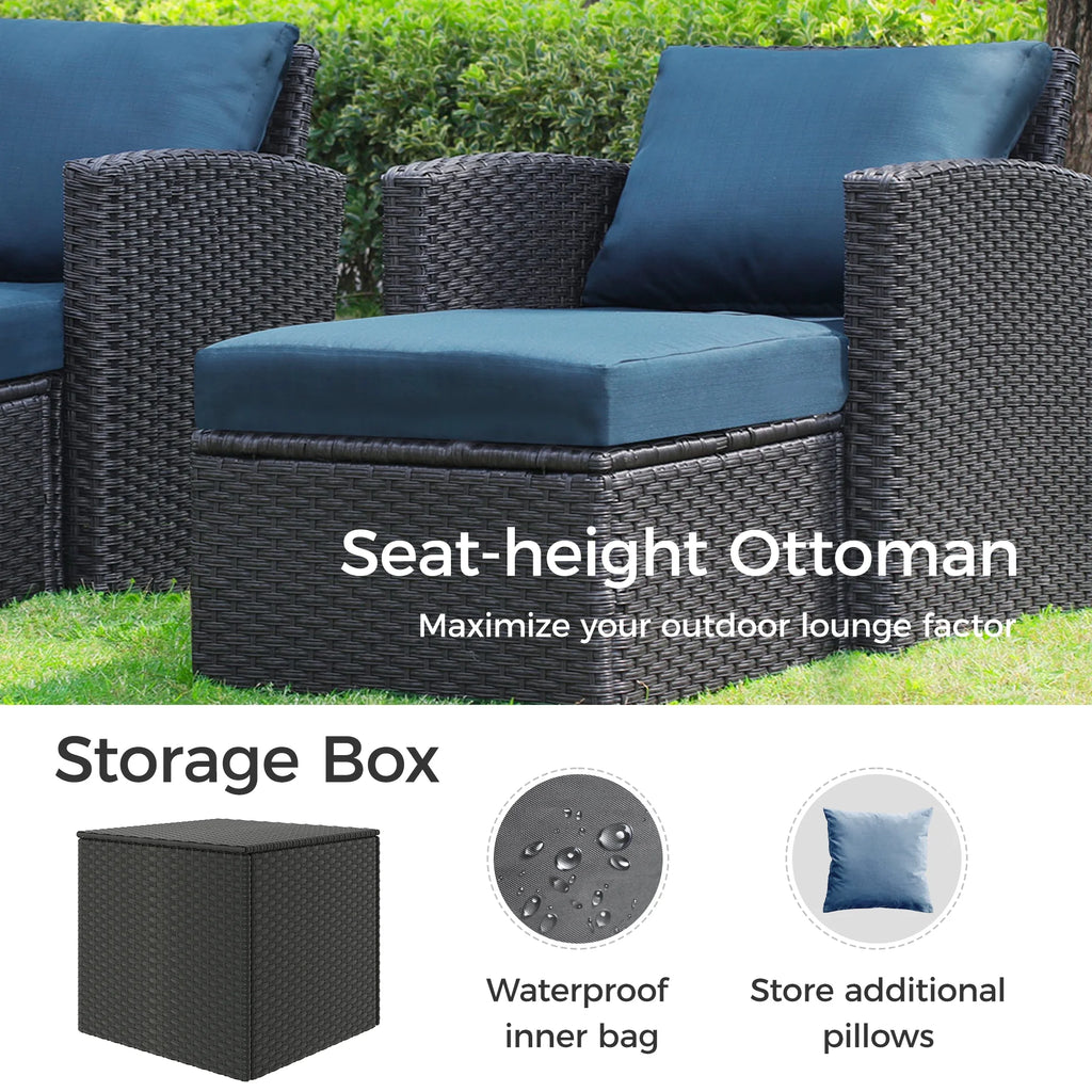 10 Pieces All Weather PE Wicker Rattan Outdoor Sectional Sofa A2609