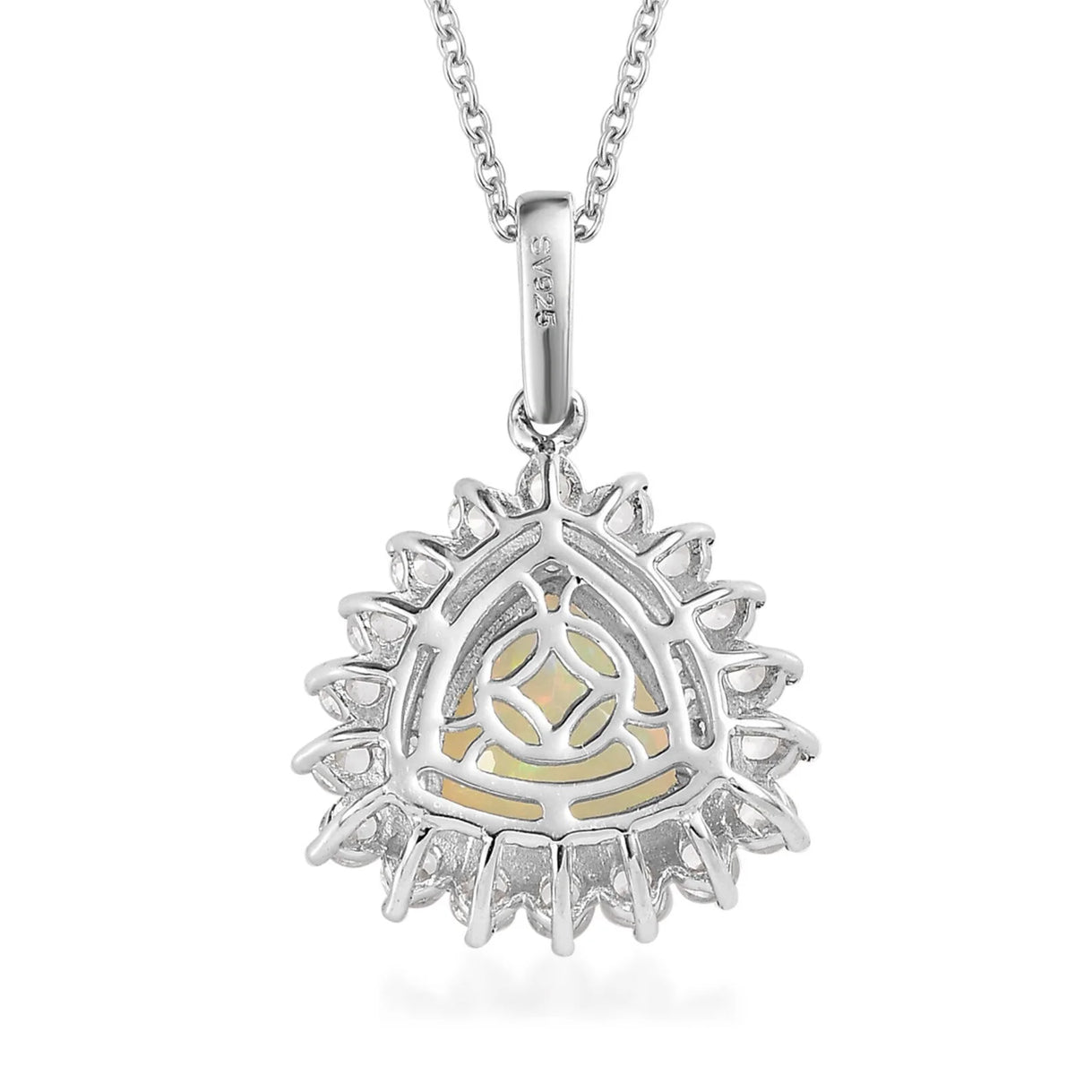 Natural Ethiopian Welo Opal 925 Sterling Silver Pendant Necklace K1477