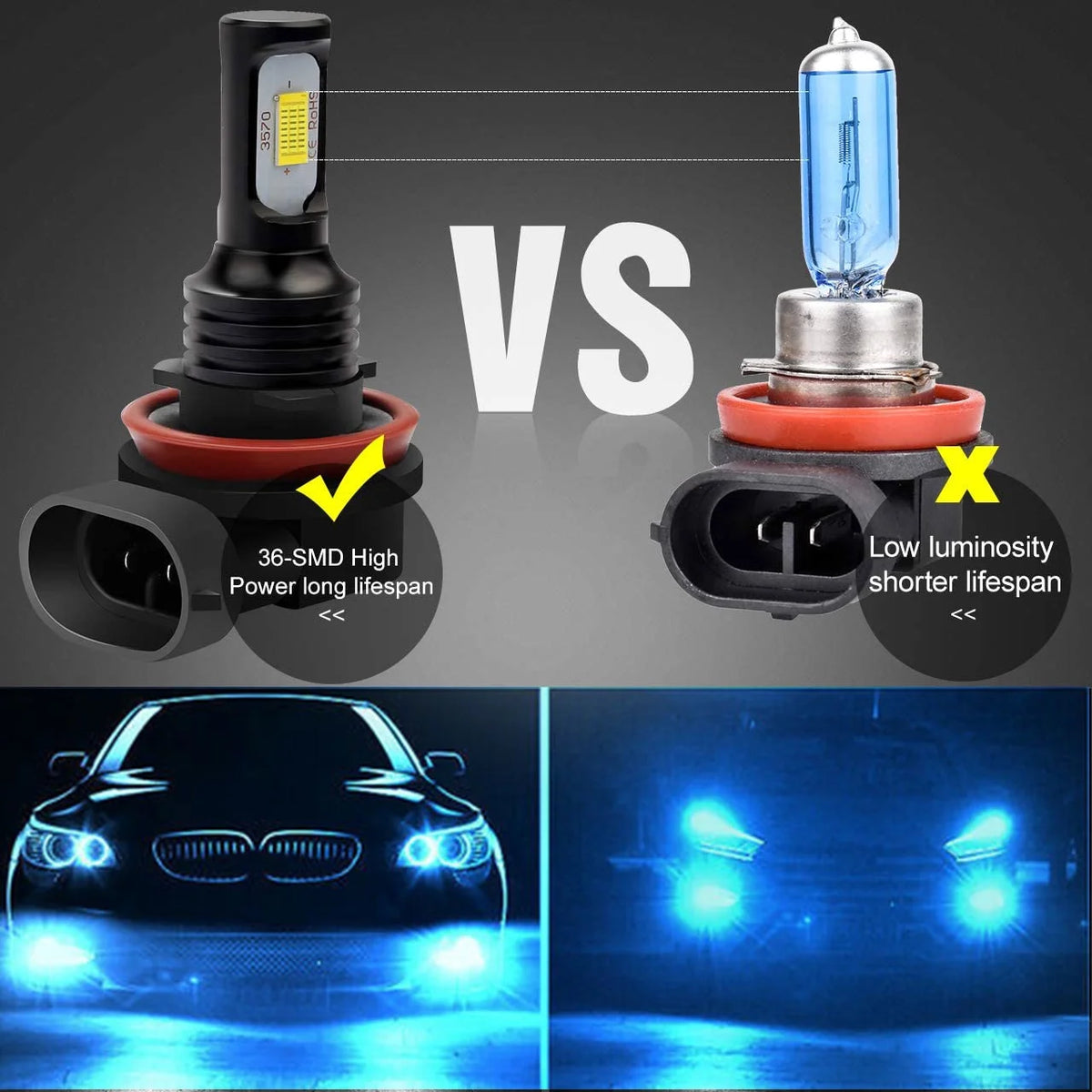 H9 H11 High/Low Beam Headlights T265