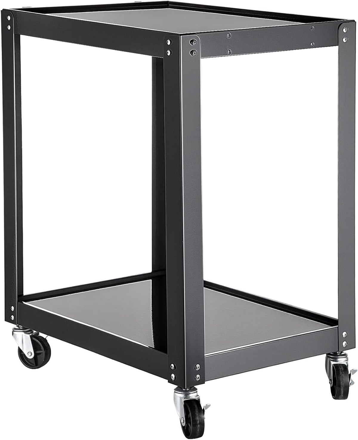 AV Cart with Power Strip, 2 Shelves, 4 Rolling Casters and 2 Locking Brakes N803