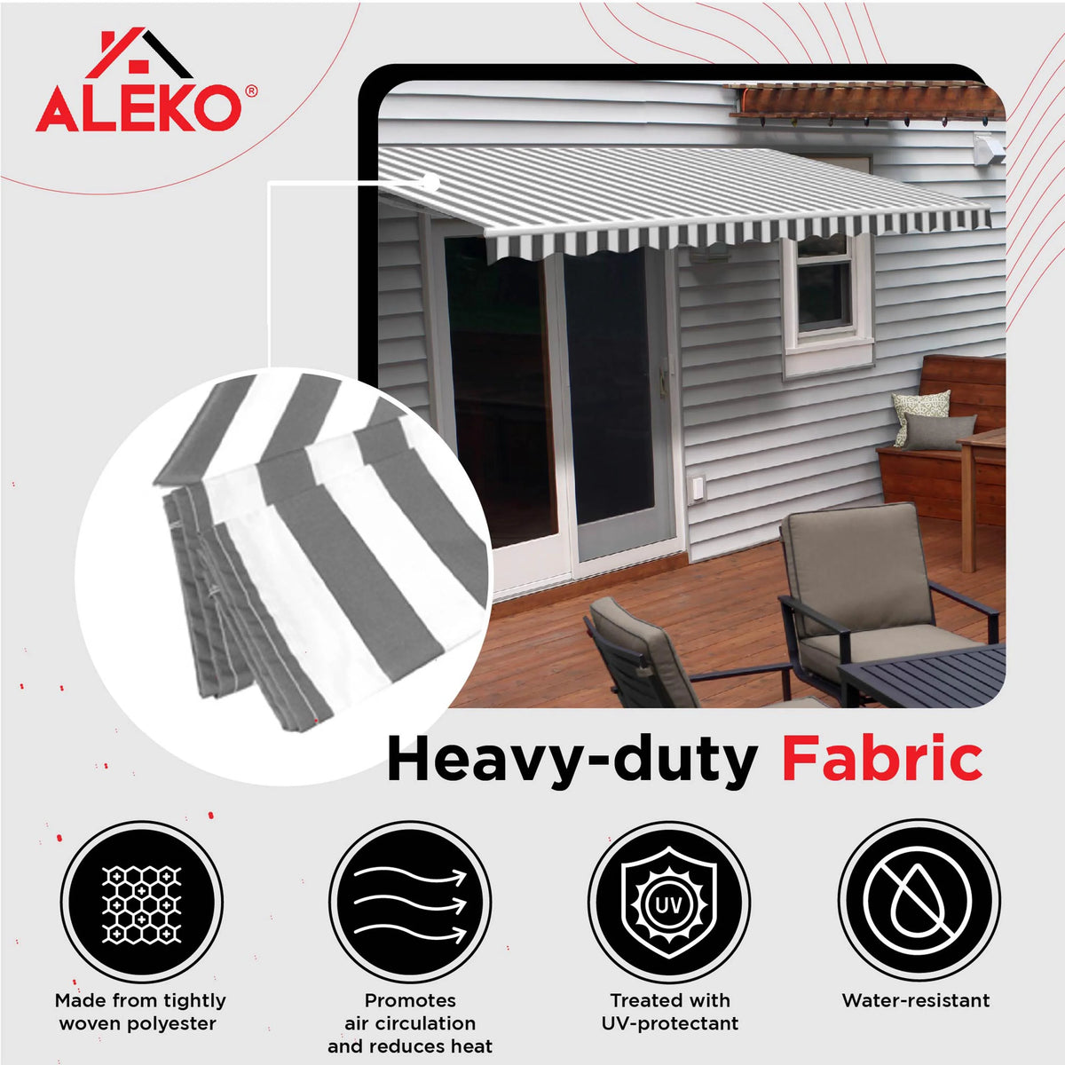 20' x 10' Retractable Motorized Patio Awning L867
