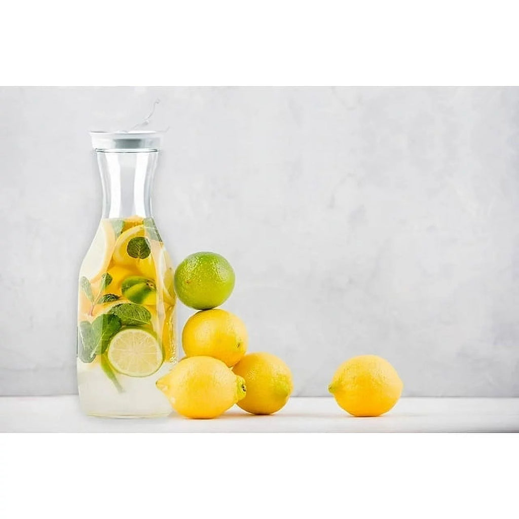 4 Large Water Carafes with Flip Top Lid, 50 oz Each, BPA Free Plastic Pitcher C545839