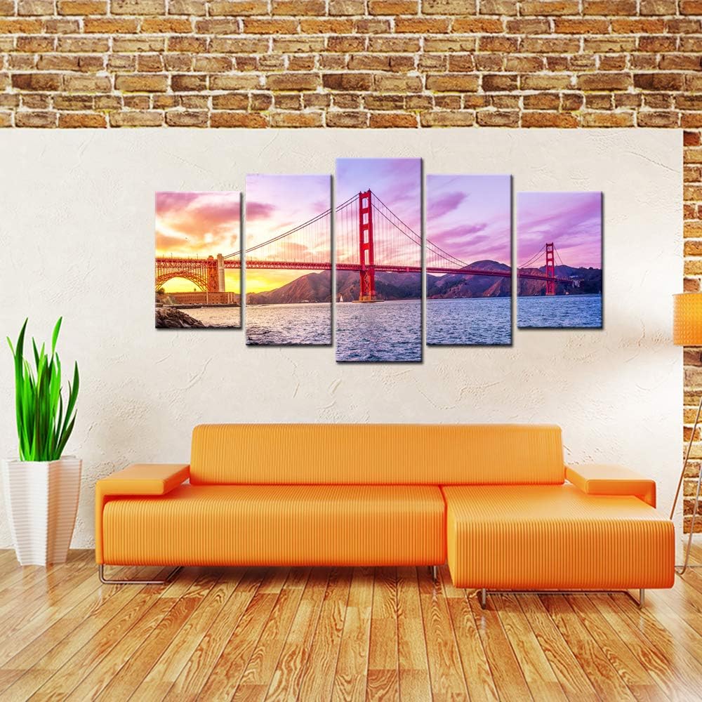 City Canvas Wall Art San Francisco Golden Gate Bridge Framed G877