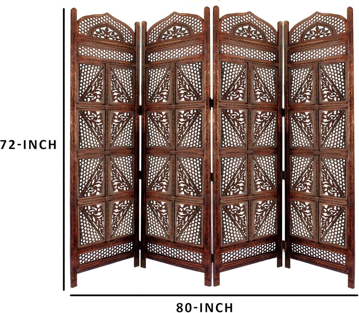 Traditional Four Panel Wooden Room Divider S159001