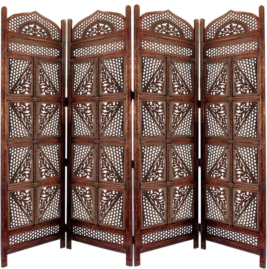 Traditional Four Panel Wooden Room Divider S159001