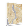 Gilded New York Map Giclee Print on Wrap Canvas V605987