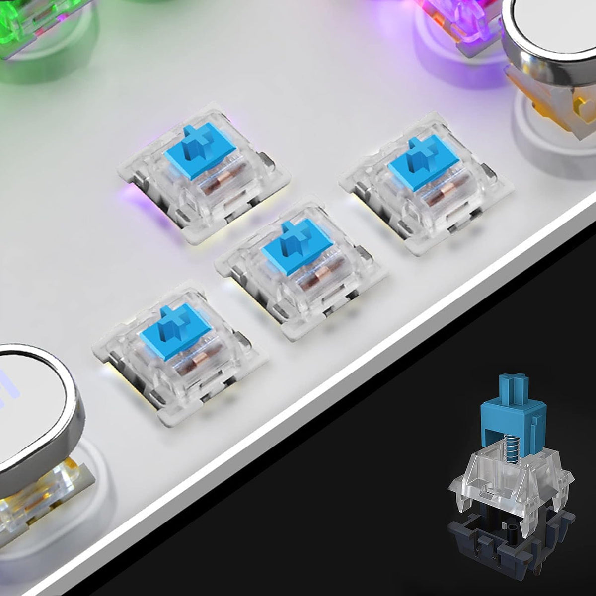 Mechanical Gaming Keyboard 104 Keys USB Wired Blue Switch Pack of 2 L2634