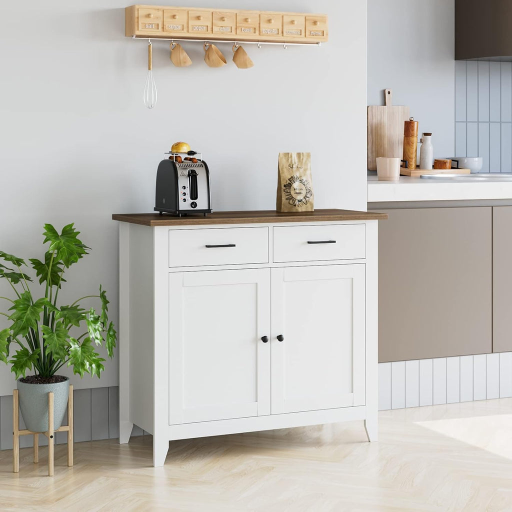 Ivory White Kitchen Storage Cabinet with Drawers and Doors Z8363
