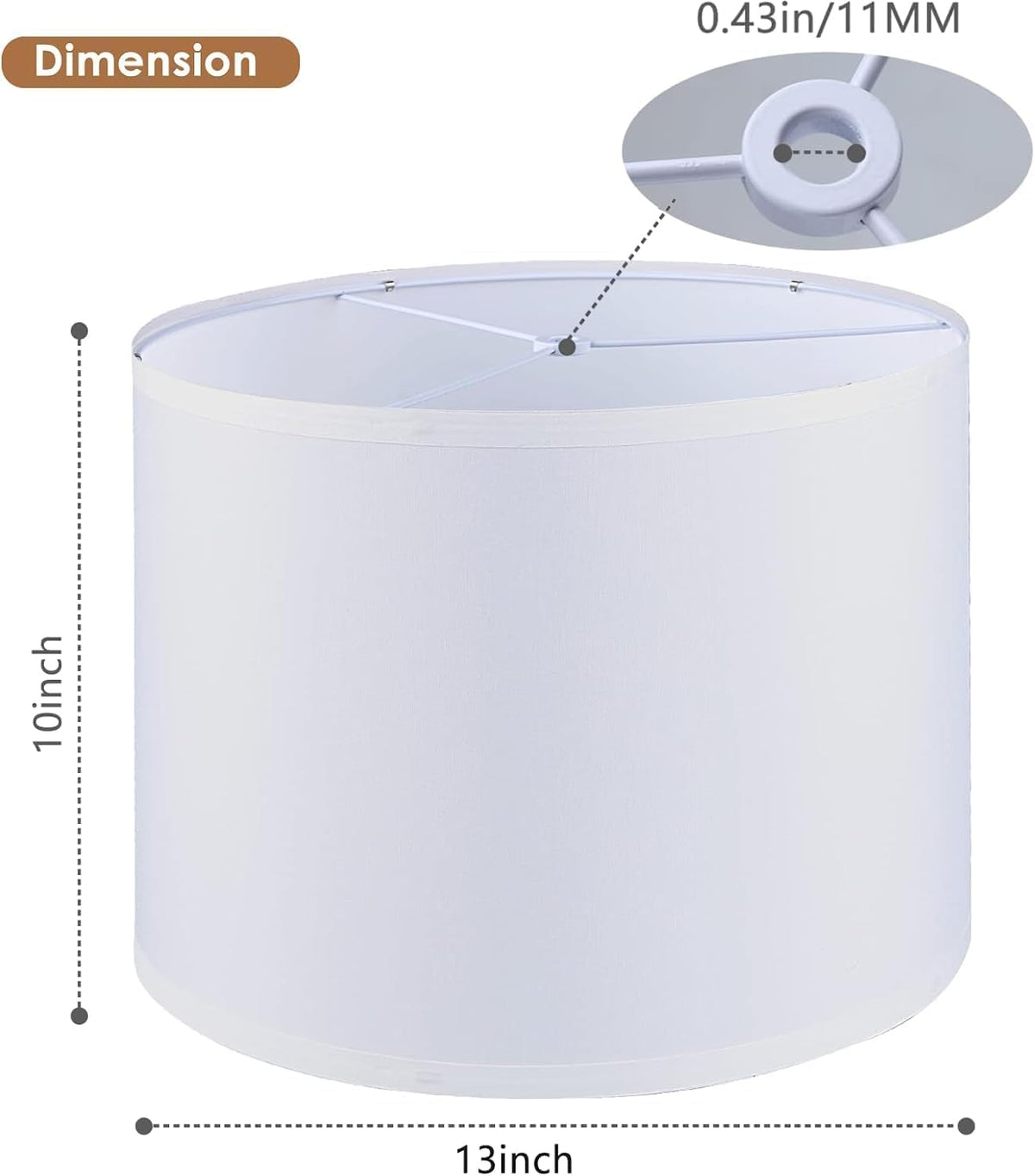 Large White Fabric Linen Lampshade Set of 2 R648296
