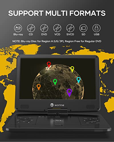 16.9" Portable Blu ray DVD Player with 14.1" 1080P HD Swivel Screen P86643