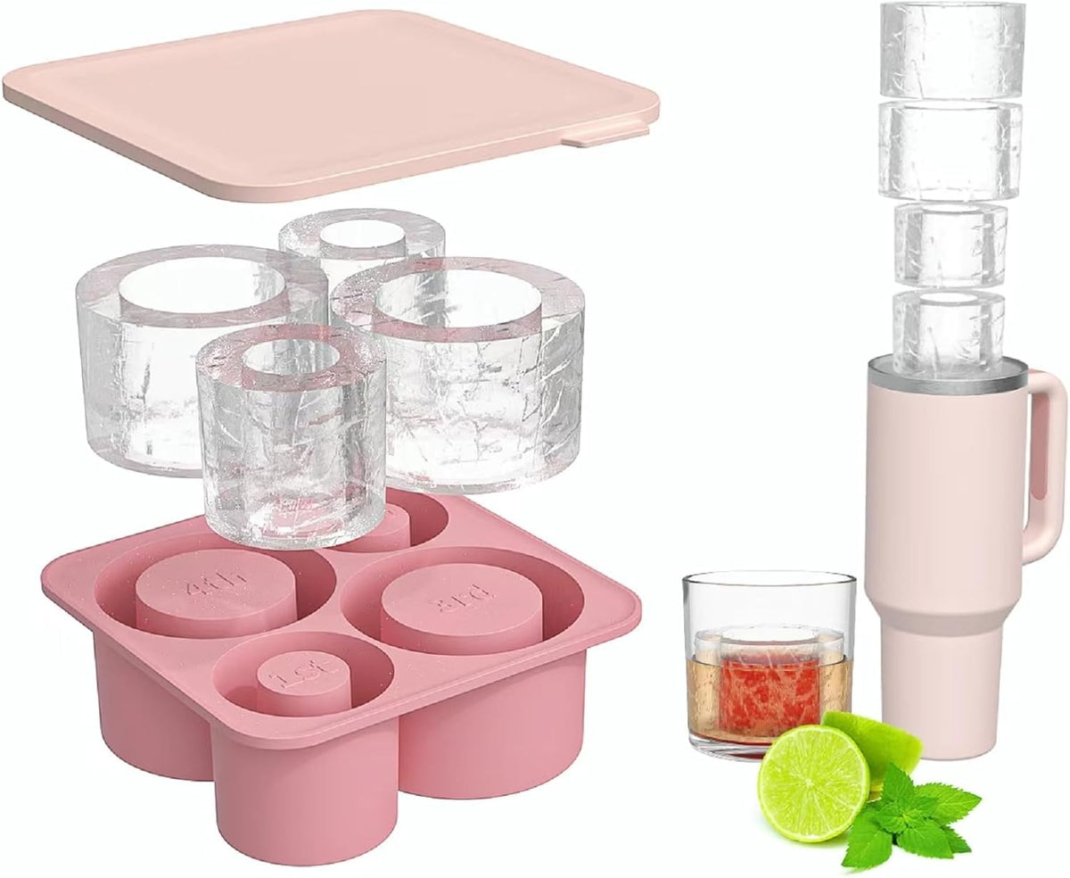 4 Pcs Silicone Ice Cube Tray with Lid L79910