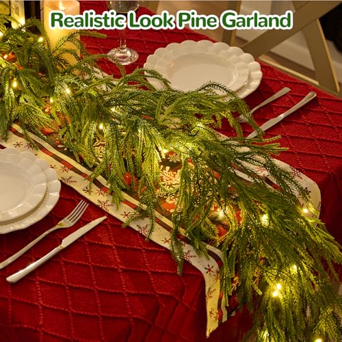 9FT Prelit Norfolk Pine Garland with Lights W53601